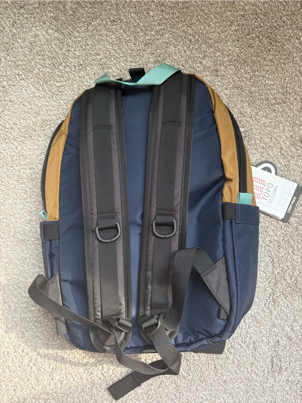 Topo Designs Light Pack 18.5 L Backpack - Dark Khaki-Navy - Picture 2 of 9